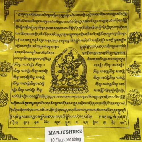 Manjushri Prayer Flags - 30x30cm - string of 10 flags