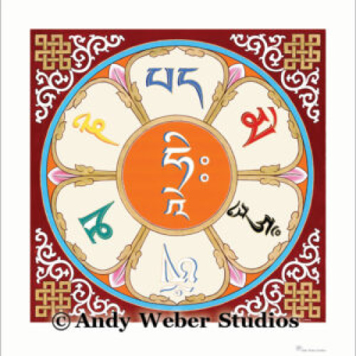 Mantra Garland of Avalokitesvara postcard / Andy Weber
