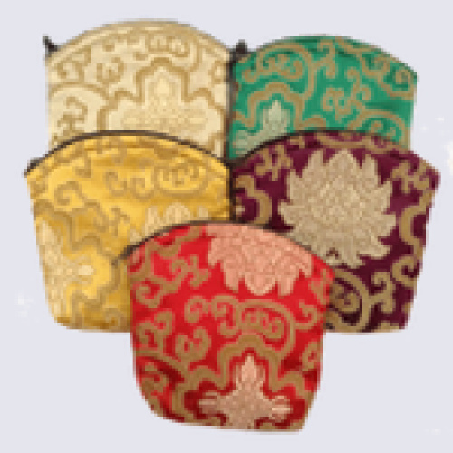 Lotus Pattern Mala Bag with zipper - 14x14cm