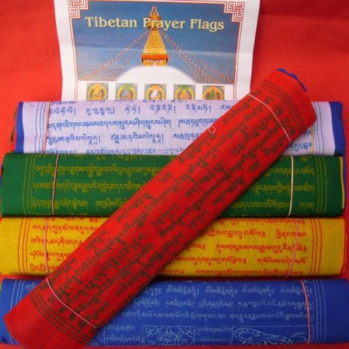 Prayer Flags with Coloured Script