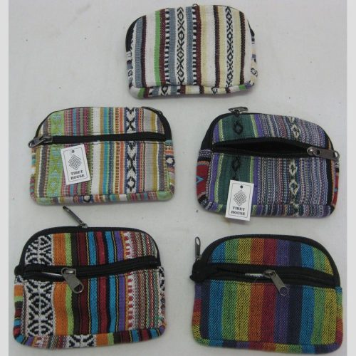 Gheri Cotton Purse with Double Zip 14 x 12cm