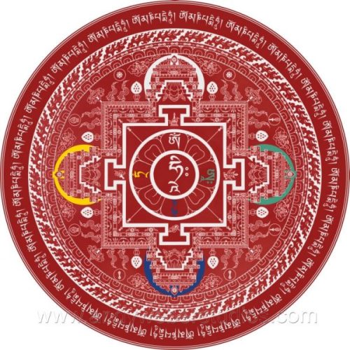 Mandala of Compassion postcard -Red / Andy Weber