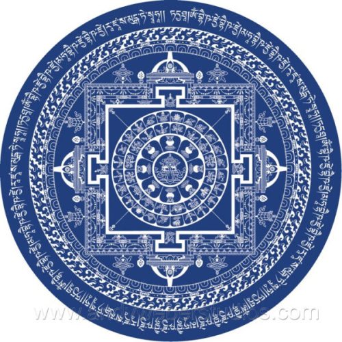 Mandala of Medicine Buddha- Blue postcard / Andy Weber